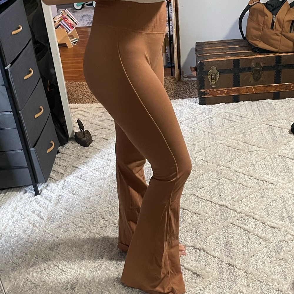 Free People Movement Good Karma Flare Leggings color-dark tan